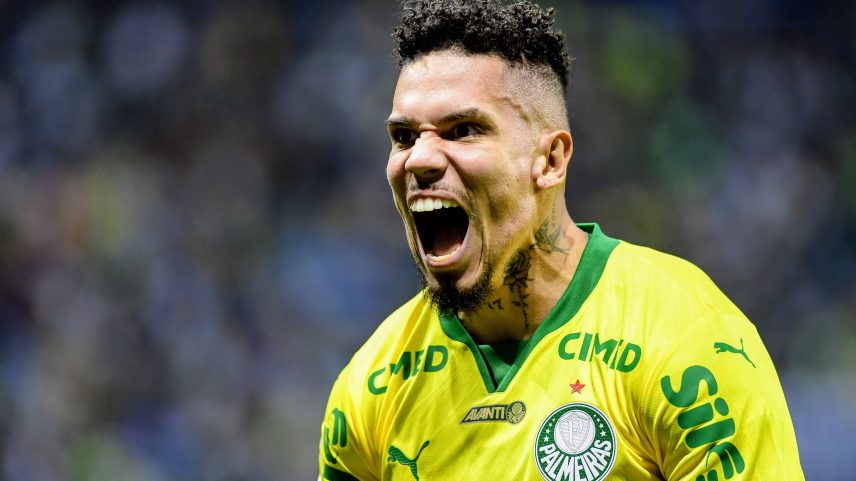 Paulinho comemora gol do Palmeiras contra a Chapecoense — Foto: Marcos Ribolli