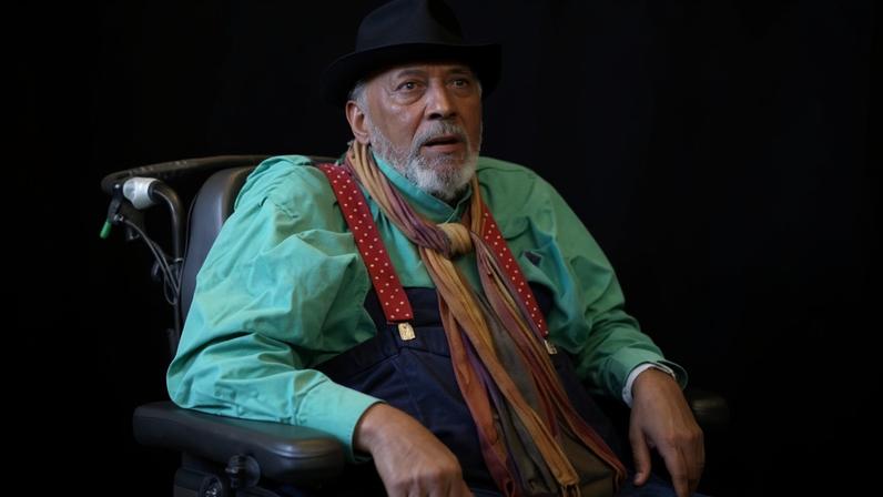 Frank Bowling: ‘How would you like to be remembered? As a nice old man.’ Photograph: Frederik Bowling at Frank Bowling/courtesy of Frank Bowling Archive
