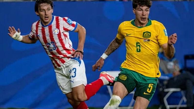 Australia’s Jordy Bos leaves Paraguay’s Matías Galarza in his wake during his standout performance.