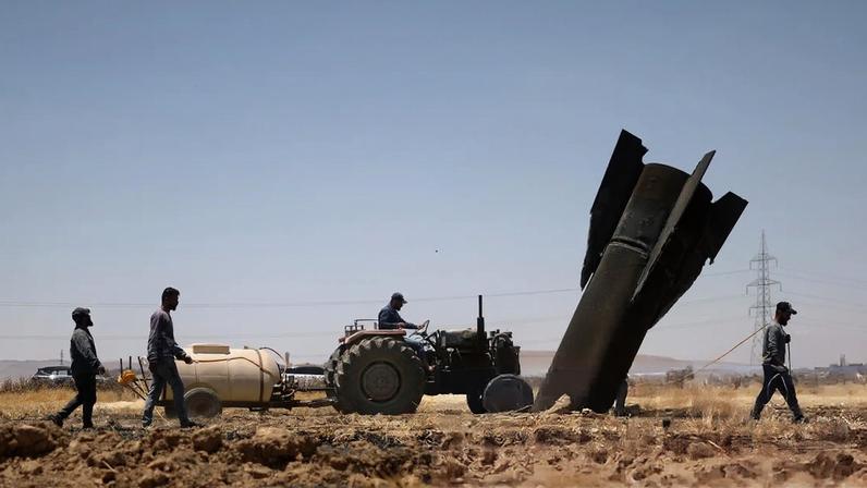 Debris from Iranian missile in Najha, Syria.