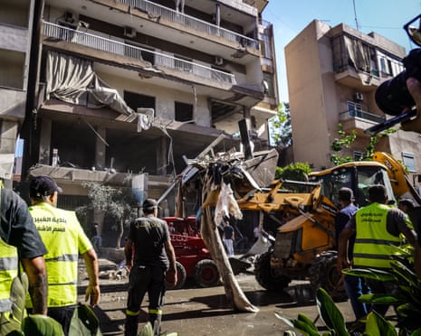 The aftermath of an Israeli strike on Beirut, 14 June 2026.