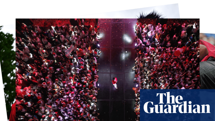 The presidential candidate for the Fuerza Popular party, Keiko Fujimori, speaking to supporters at her closing campaign rally in Lima, Peru