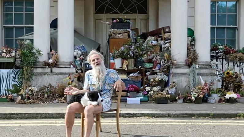 ‘It’s my pretend reality’ … Anders Fernstedt, a former journalist who has lived outside the property for three years.