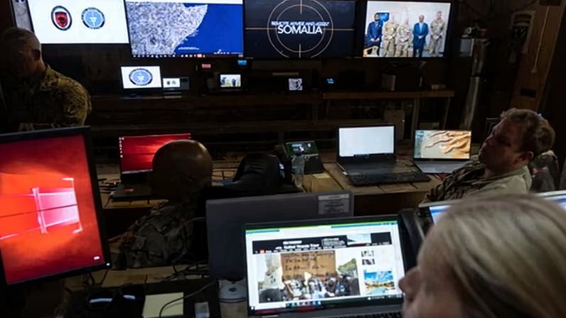 The US military’s special operations control centre in Mogadishu, Somalia, where they oversee operations and drone activities against al-Shabaab.