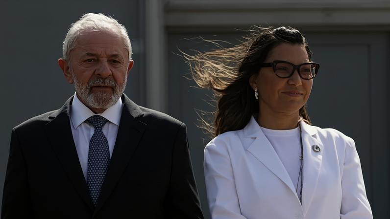 O presidente Luiz Inácio Lula da Silva e a primeira-dama, Janja Lula da Silva