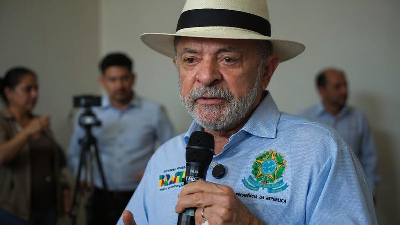 Presidente Lula durante anúncio de investimentos da Petrobras em Pedra Branca, Laranjeiras, em Sergipe