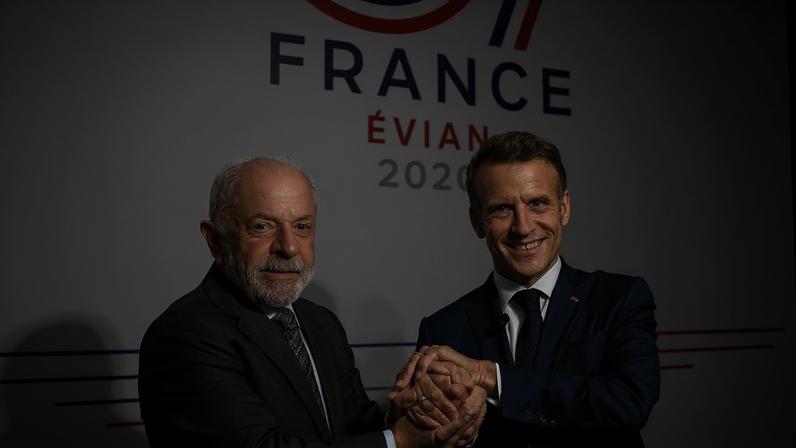 Évian-les-Bains, 15/06/2026 - Presidente da República, Luiz Inácio Lula da Silva, durante Reunião bilateral com o Presidente da França, Emmanuel Macron. Foto: Ricardo Stuckert/PR
