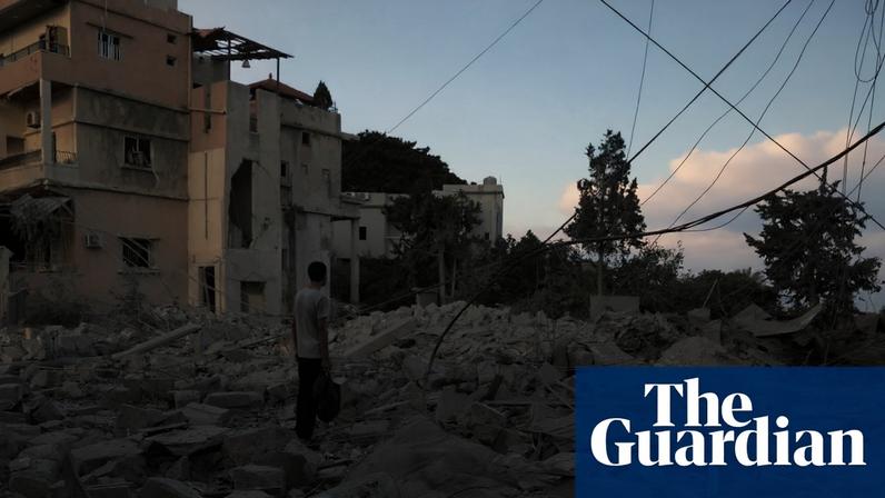 A man stands amid debris after Israeli airstrikes that hit the previous day, near the archaeological site of the Roman hippodrome in the southern Lebanese city of Tyre on 8 June 2026.