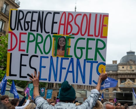 Tens of thousands of people protested across France, including in front of the justice ministry in Paris, on Monday evening.