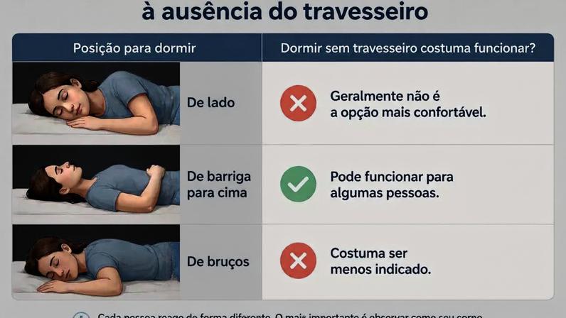 Dormir sem travesseiro faz mal?
