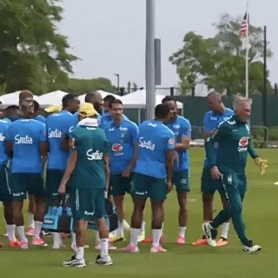 Trote de Ancelotti no treino da Seleção Brasileira é registrado
