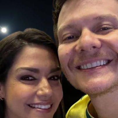 Michel Teló acompanha jogo do Brasil no Maracanã com os filhos