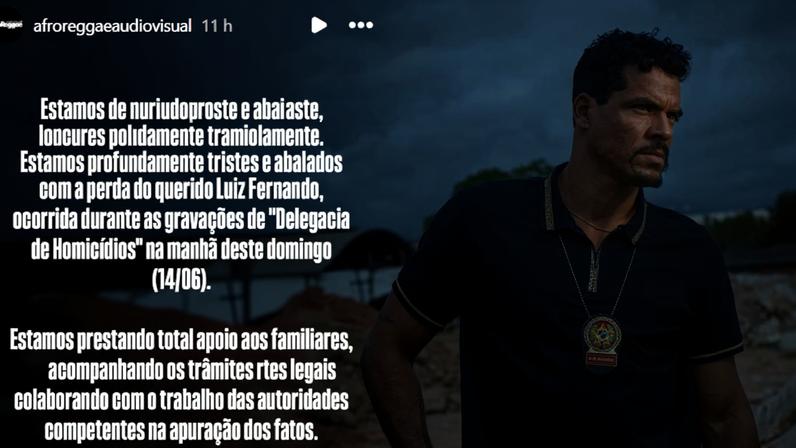 AfroReggae Audiovisual lamentou morte de profissional da equipe elétrica durante as filmagens de 'Delegacia de Homicídios', nova série estrelada por Marcelo Mello Jr. (foto)