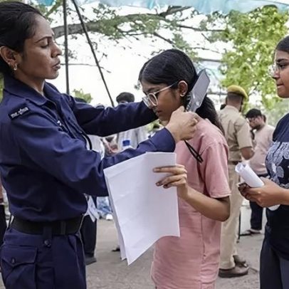 Segurança reforçada: estudantes indianos enfrentam exame médico após vazamento