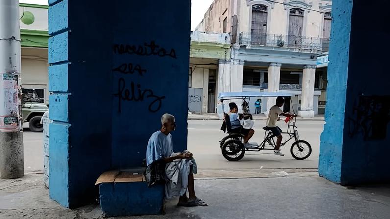 A man sells used items on the street in Havana, Cuba, on 6 May 2026.