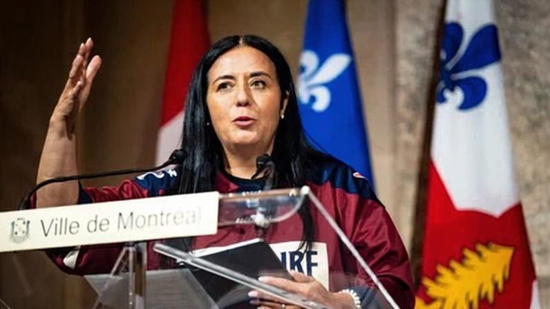 Montreal Mayor Soraya Martinez Ferrada speaks in Montreal, Canada, on 26 May 2026.