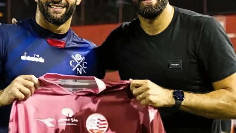 Muriel e Alisson juntos antes de jogo do Náutico.
