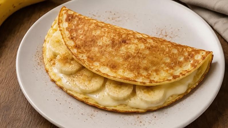 Crepioca de banana com queijo.
