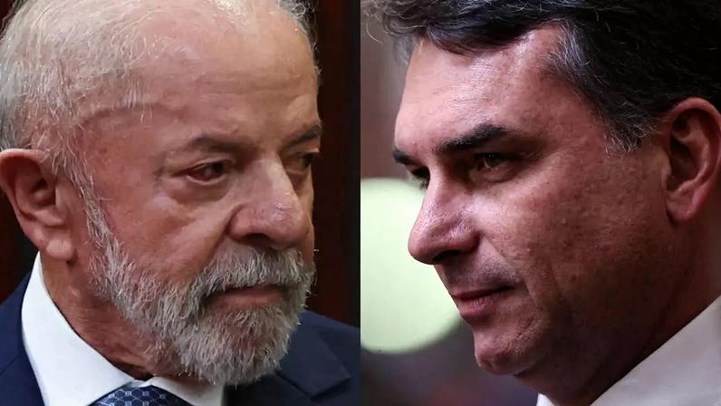 Lula (PT) lidera as estimativas de intenção de voto sobre Flávio Bolsonaro (PL) para 2026, em uma disputa que deve reeditar a polarização de quatro anos atrás.