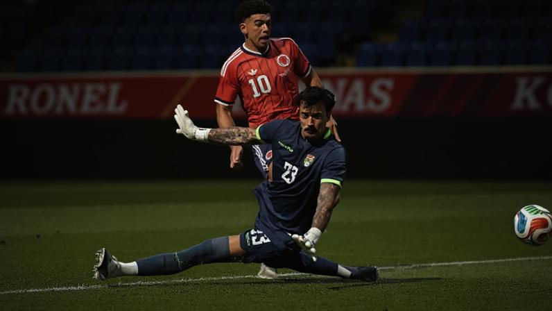 Ché Adams logo após anotar o seu segundo gol na vitória tranquila diante da Bolívia –