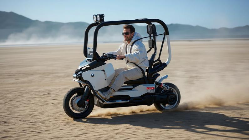 BMW registra da Vision CE, a scooter com teto que se equilibra sozinha