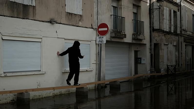 Torrential rain in Saintes, south-western France in February caused the water levels of the Charente River to rise drastically.