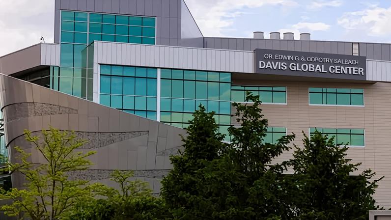 Nebraska Medicine's Davis Global Center is seen on 10 May 2026 in Omaha, Nebraska, where US passengers from the hantavirus-stricken cruise ship were quarantined.