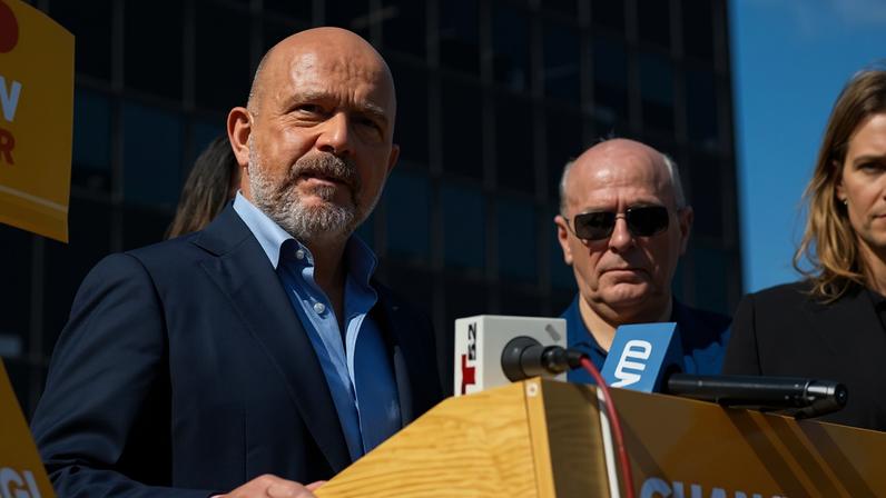 Steve Hilton at a campaign event in Norwalk, California, on 9 June.