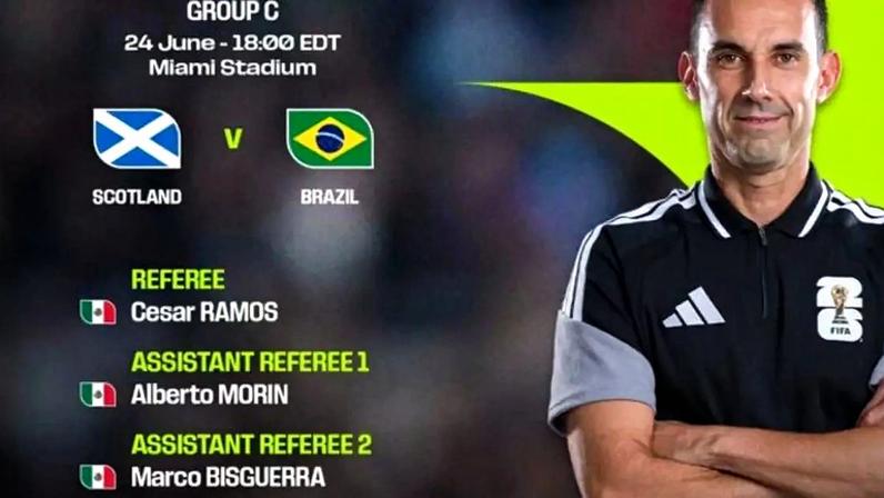 Cesar Ramos será o árbitro de Escócia x Brasil