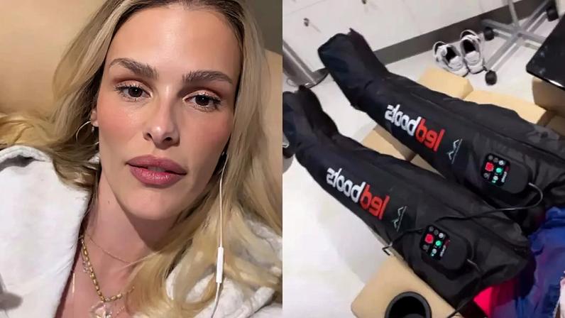 Nas redes sociais, Yasmin Brunet relatou ter recorrido a um tratamento de emergência para ajudar o corpo a desinflamar