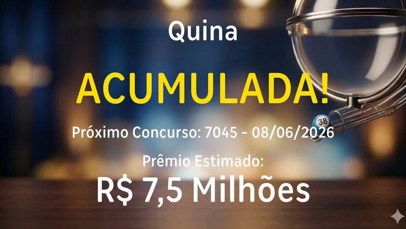 Quina: sorteia prêmio acumulado em R$ 7,5 milhões nesta segunda-feira (8)