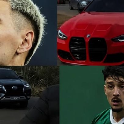 Carros dos jogadores uruguaios: Varela Camaro, Cannobio Taos e Piquerez chinês