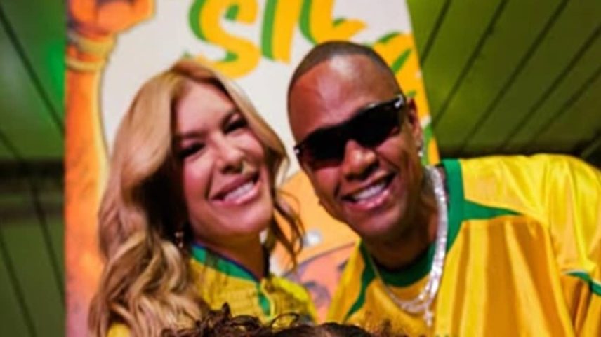 Lorena Improta e Léo Santana surgem com a filha na festa junina da escola