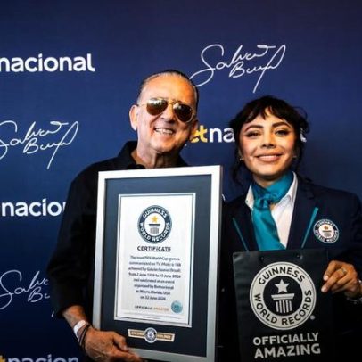 Galvão Bueno narra 148 Copas, entra no Guinness e recebe homenagem em Miami