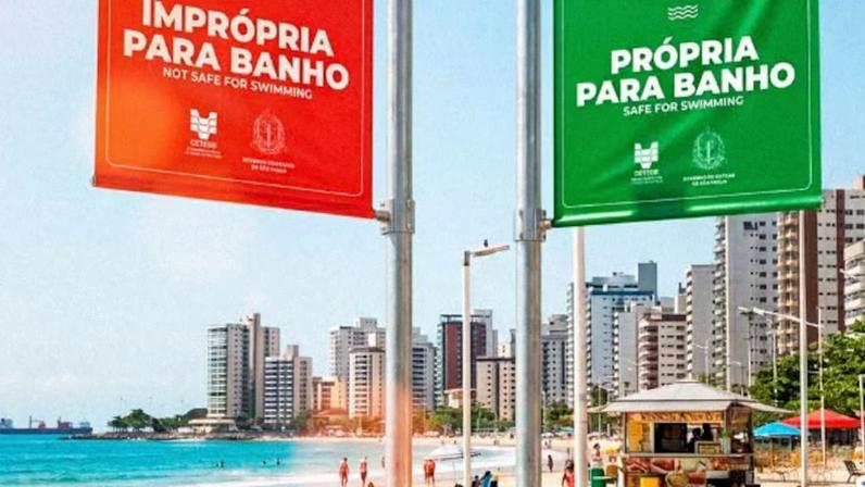 Projeto de como vão ficar as bandeiras que sinalizam a qualidade das praias.