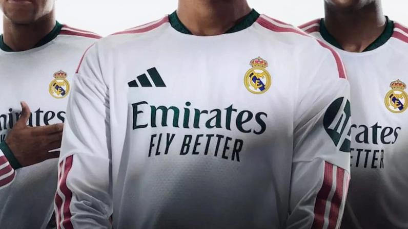 Novo uniforme do Real Madrid para a temporada 2026/27 tem detalhes em verde e rosa.