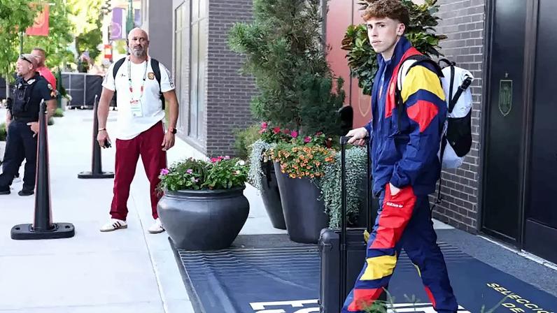 Víctor Muñoz durante treinamento da seleção espanhola nos Estados Unidos –