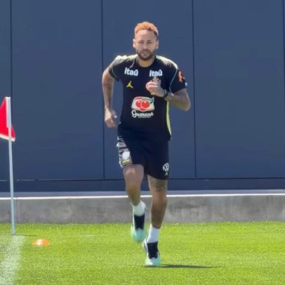 Neymar treina com a seleção brasileira pela primeira vez nos EUA