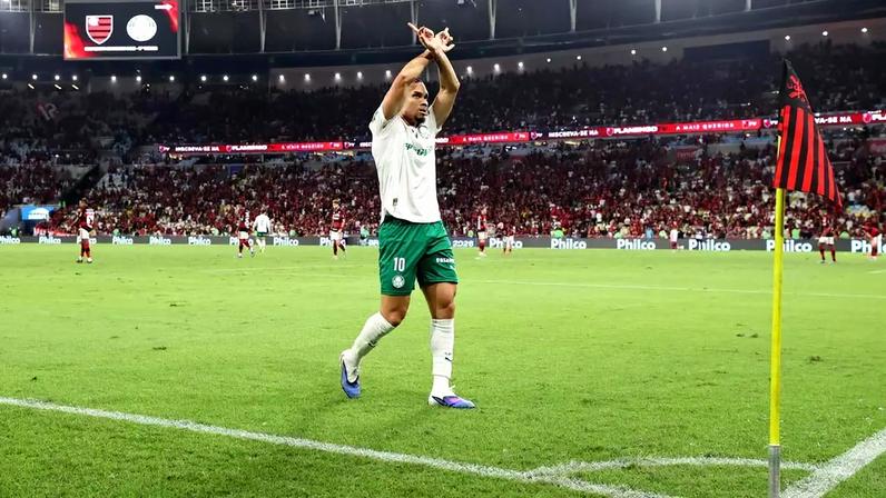 Paulinho durante jogo do Palmeiras