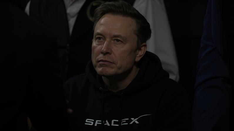 Elon Musk attends the finals for the NCAA wrestling championship on 22 March 2025 in Philadelphia.