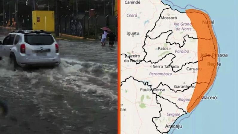 Alerta de chuva afeta 75 cidades em Pernambuco neste sábado (27)