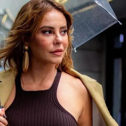 Paolla Oliveira leva mala versátil de tons terrosos a China
