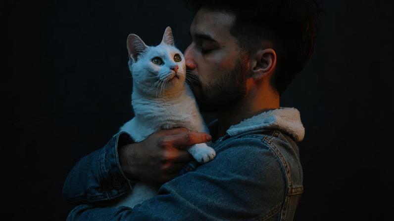 Abraçando gato