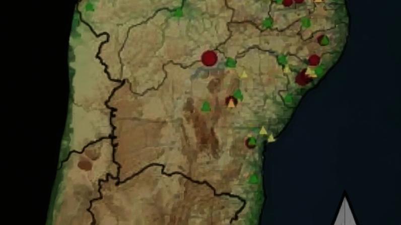 Mapa do Nordeste e abalos sísmicos