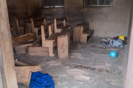 A empty classroom in the Baptist nursery and primary school in Yawota, which was targeted on 15 May.
