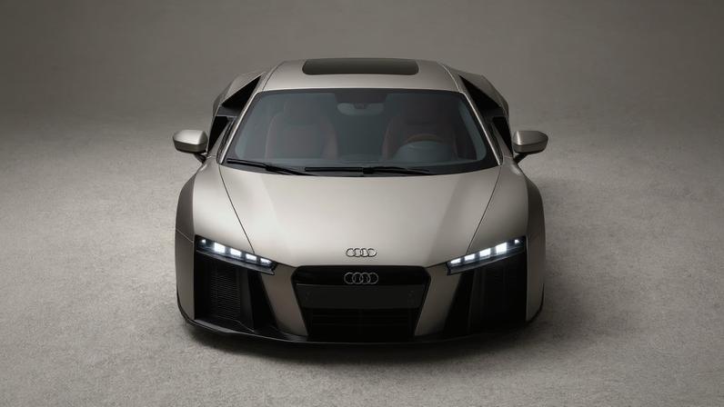 Audi Nuvolari cinza estacionado durante apresentação oficial