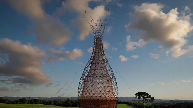 Torre de bambu de arquiteto italiano gera até 100 L/dia de água potável