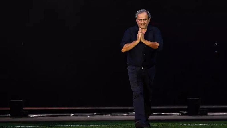 Michel Platini durante evento em Turim, na Itália, em 2023