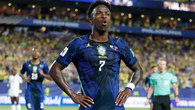 Vini Jr. marcou um dos gols na vitória do Brasil por 3 a 0 sobre o Haiti