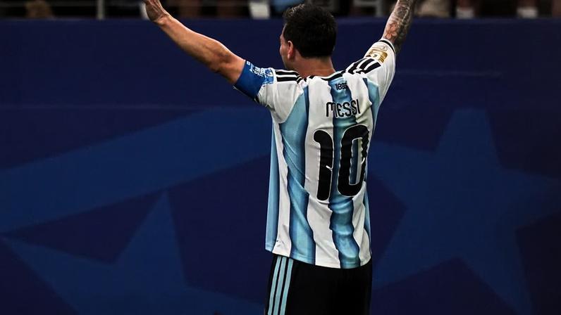 Messi comemora gol na Copa do Mundo